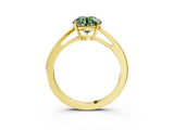 Yellow gold Fancy Green Round  Solitaire Diamond Ring with Split Shank and Four-Prong Setting_15