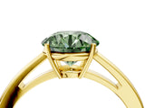 Yellow gold Fancy Green Round  Solitaire Diamond Ring with Split Shank and Four-Prong Setting_16