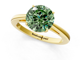 Yellow gold Fancy Green Round  Solitaire Diamond Ring with Split Shank and Four-Prong Setting_20