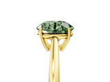 Yellow gold Fancy Green Round  Solitaire Diamond Ring with Split Shank and Four-Prong Setting_24