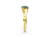Yellow gold Fancy Green Round  Solitaire Diamond Ring with Tapered Band and Four-Prong Setting_51