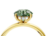 Yellow gold Fancy Green Round  Solitaire Diamond Ring with a Classic Band and Four-Prong Setting 5