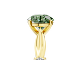 Yellow gold Fancy Green Round  Solitaire Diamond Twisted Band with Four-Prong Setting_64