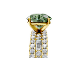 Yellow gold Fancy Green Round  Solitaire Diamond with Pave and Channel Set Band_46