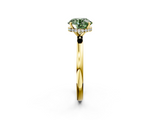 Yellow gold Fancy Green Round  Solitaire Engagement Ring with Cathedral Band and Four-Prong Setting_23