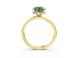 Yellow gold Fancy Green Round  Solitaire Engagement Ring with Cathedral Band and Four-Prong Setting_24