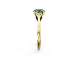 Yellow gold Fancy Green Round  Solitaire Engagement Ring with Four-Prong Setting and Classic Band 3