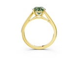 Yellow gold Fancy Green Round  Solitaire Engagement Ring with Four-Prong Setting and Classic Band 4