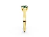 Yellow gold Fancy Green Round  Solitaire Engagement Ring with Four-Prong Setting and Tapered Band_5