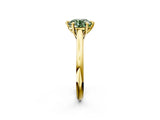 Yellow gold Fancy Green Round  Solitaire Engagement Ring with Six-Prong Setting and Classic Band 2