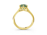 Yellow gold Fancy Green Round  Solitaire Engagement Ring with Six-Prong Setting and Classic Band 3
