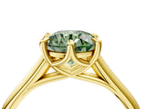 Yellow gold Fancy Green Round  Solitaire Engagement Ring with Six-Prong Setting and Classic Band 4