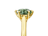 Yellow gold Fancy Green Round  Solitaire Engagement Ring with Six-Prong Setting and Classic Band 5