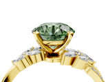 Yellow gold Fancy Green Round  Solitaire Marquise Twist Band with Six-Prong Setting_49