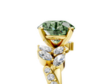 Yellow gold Fancy Green Round  Solitaire Marquise Twist Band with Six-Prong Setting_50