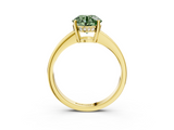 Yellow gold Fancy Green Round  Solitaire Pavé Band Prong Setting Ring_23