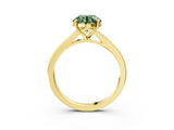 Yellow gold Fancy Green Round  Solitaire Pavé Band with Four-Prong Setting_47