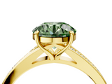 Yellow gold Fancy Green Round  Solitaire Pavé Band with Four-Prong Setting_48