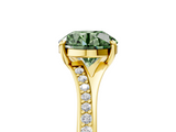 Yellow gold Fancy Green Round  Solitaire Pavé Band with Four-Prong Setting_49