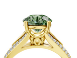 Yellow gold Fancy Green Round  Solitaire Pave Split Shank Engagement Ring with Six-Prong Setting_36