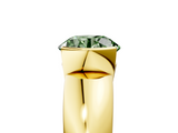 Yellow gold Fancy Green Round  Solitaire Tension Set Diamond Ring with Wide Band_25