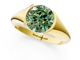 Yellow gold Fancy Green Round  Solitaire Tension Set Diamond Ring_21