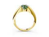 Yellow gold Fancy Green Round  Solitaire Tension Set Diamond Ring_23