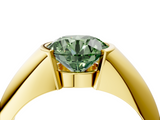 Yellow gold Fancy Green Round  Solitaire Tension Set Diamond Ring_24