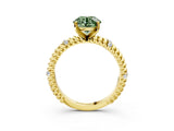 Yellow gold Fancy Green Round  Solitaire Twisted Band Prong Set Engagement Ring_64