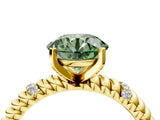 Yellow gold Fancy Green Round  Solitaire Twisted Band Prong Set Engagement Ring_65