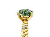Yellow gold Fancy Green Round  Solitaire Twisted Band Prong Set Engagement Ring_66
