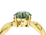 Yellow gold Fancy Green Round  Solitaire Twisted Pave Diamond Ring with Four-Prong Setting_16