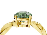 Yellow gold Fancy Green Round  Solitaire Twisted Pave Diamond Ring with Four-Prong Setting_16
