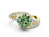 Yellow gold Fancy Green Round  Solitaire with Pavé Twist Band and Four-Prong Setting_59