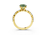 Yellow gold Fancy Green Round  Solitaire with Side Stones on a Pavé Band and Four-Prong Setting_27