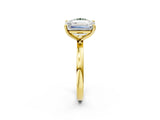 Yellow gold Fancy Green Round  and Emerald Cut Toi Moi Ring with Prong Setting_102