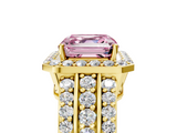 Yellow gold Fancy Pink Asscher -Cut Halo Diamond Ring with Split Shank and Four-Prong Setting_56