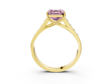 Yellow gold Fancy Pink Asscher  Brilliant Channel-Set Solitaire Ring with Four-Prong Setting_59
