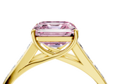 Yellow gold Fancy Pink Asscher  Brilliant Channel-Set Solitaire Ring with Four-Prong Setting_60