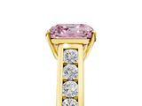 Yellow gold Fancy Pink Asscher  Brilliant Channel-Set Solitaire Ring with Four-Prong Setting_61