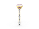 Yellow gold Fancy Pink Asscher  Brilliant Pavé Band Solitaire with Four-Prong Setting_52