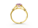 Yellow gold Fancy Pink Asscher  Brilliant Solitaire with Pave Band and Four-Prong Setting_3