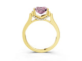 Yellow gold Fancy Pink Asscher Cut Brilliant Solitaire Diamond Ring with Channel Set Band and Bar Prong Setting_3