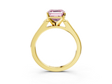 Yellow gold Fancy Pink Asscher  Cut Channel Set Solitaire Engagement Ring with Four-Prong Setting_3