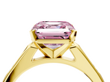 Yellow gold Fancy Pink Asscher  Cut Channel Set Solitaire Engagement Ring with Four-Prong Setting_4