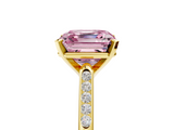 Yellow gold Fancy Pink Asscher  Cut Channel Set Solitaire Engagement Ring with Four-Prong Setting_5
