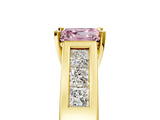 Yellow gold Fancy Pink Asscher Cut Cut Channel Set Solitaire Ring with Four-Prong Setting_5