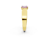 Yellow gold Fancy Pink Asscher Cut Cut Diamond Channel Set Solitaire Ring with Four-Prong Setting_2