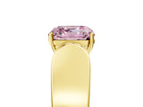 Yellow gold Fancy Pink Asscher Cut Cut Diamond Channel Set Solitaire Ring with Four-Prong Setting_5