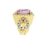 Yellow gold Fancy Pink Asscher Cut Cut Halo Diamond Infinity Band with Four-Prong Setting_5